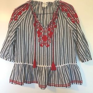 Broome Street Kate Spade embroidered top. Size S